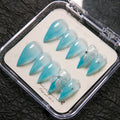 Press-On Nails Stiletto Floral Pre-Applied Adhesive
