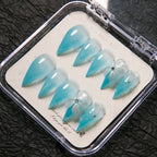 Press-On Nails Stiletto Floral Pre-Applied Adhesive