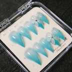 Press-On Nails Stiletto Floral Pre-Applied Adhesive