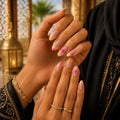 Press-On Nails Stiletto Floral Reusable
