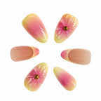 Press-On Nails Stiletto Floral Reusable