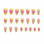 Press-On Nails Stiletto Floral Reusable