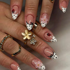 Press-On Nails Stiletto Floral Reusable Set
