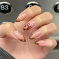 Press-On Nails Stiletto Floral Shimmer