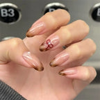 Press-On Nails Stiletto Floral Shimmer