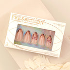 Press-On Nails Stiletto Floral Shimmer