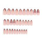 Press-On Nails Stiletto Floral Shimmer