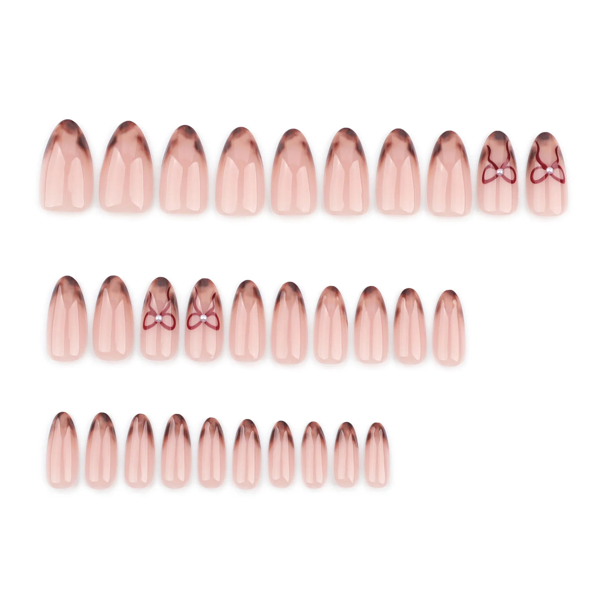 Press-On Nails Stiletto Floral Shimmer