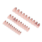 Press-On Nails Stiletto Floral Shimmer