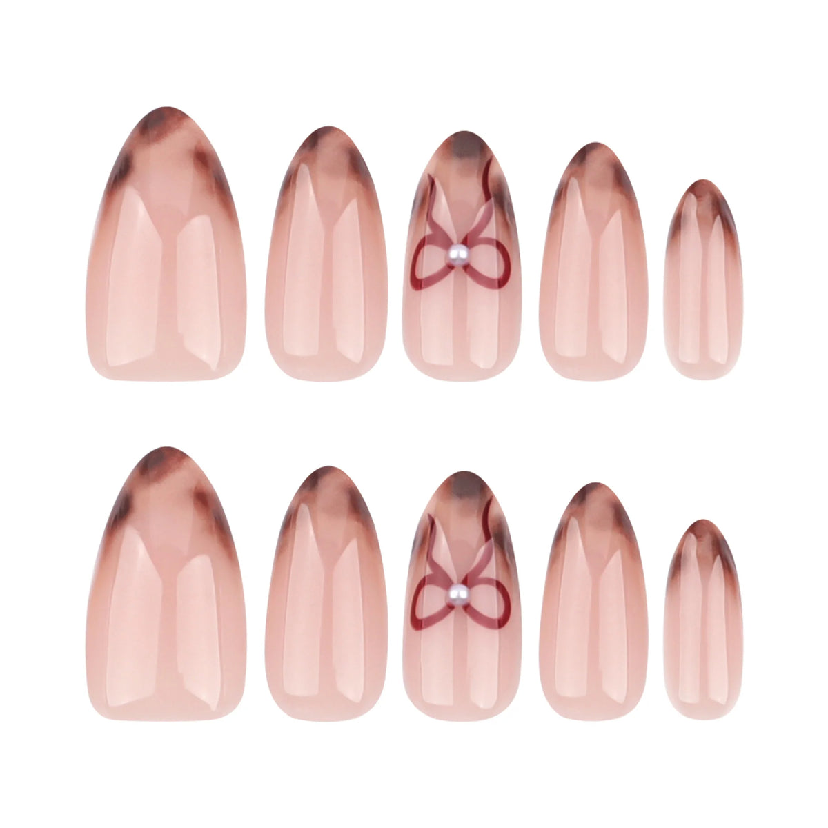 Press-On Nails Stiletto Floral Shimmer