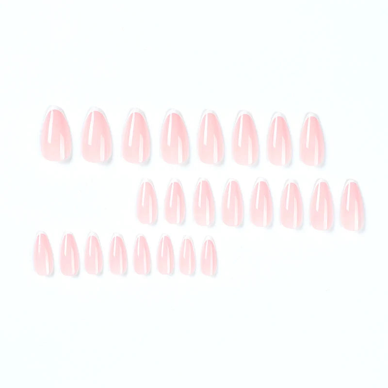 Press-On Nails Stiletto French Tip Easy Apply & Reusable