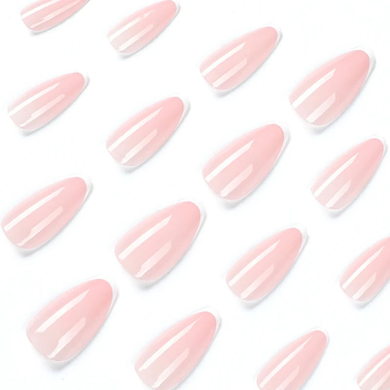 Press-On Nails Stiletto French Tip Easy Apply & Reusable