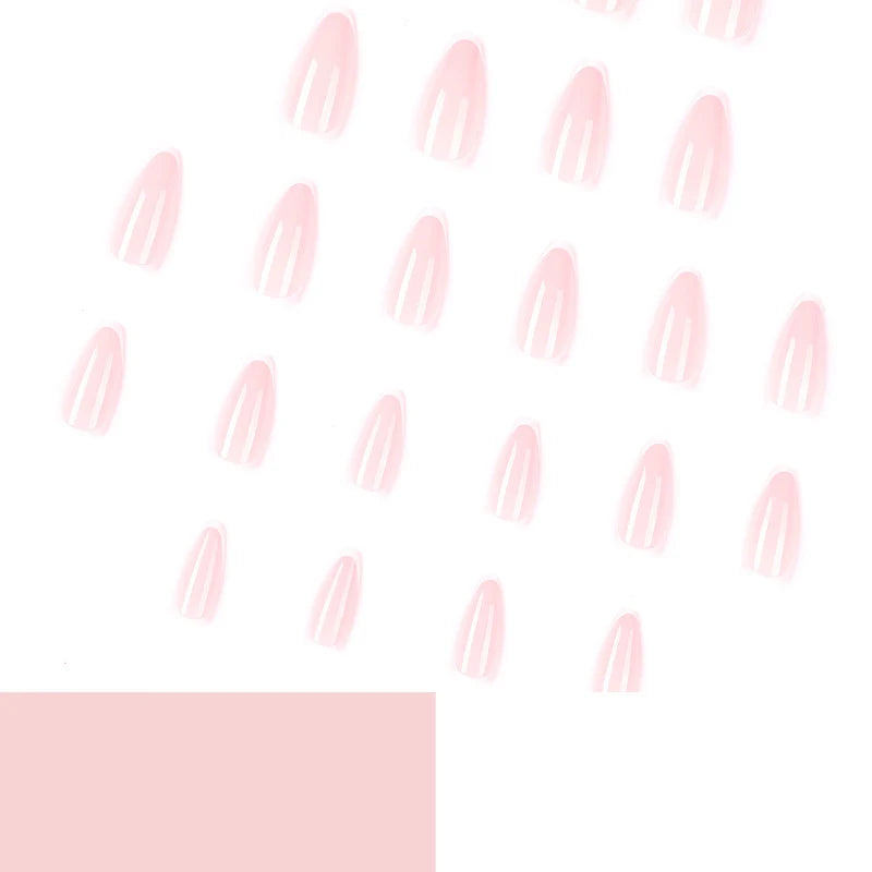 Press-On Nails Stiletto French Tip Easy Apply & Reusable