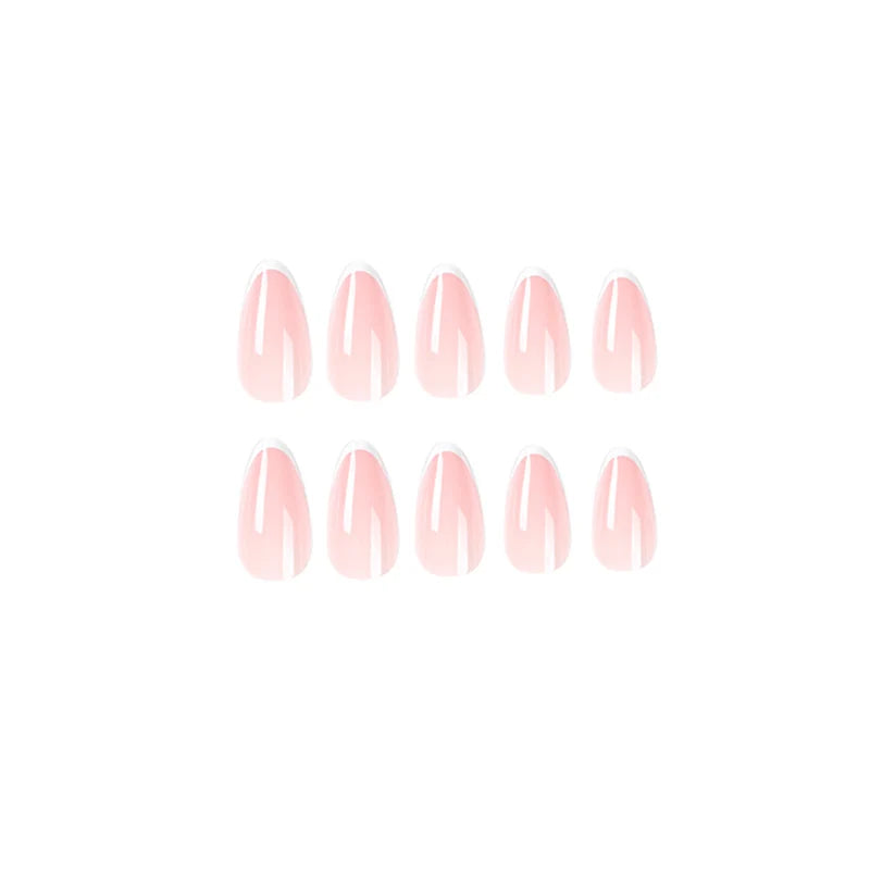 Press-On Nails Stiletto French Tip Easy Apply & Reusable