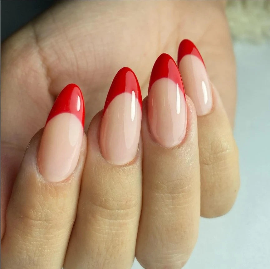 Press-On Nails Stiletto French Tip Self-Adhesive 24-Piece