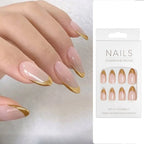 Press-On Nails Stiletto French Tip Self-Adhesive 24-Piece