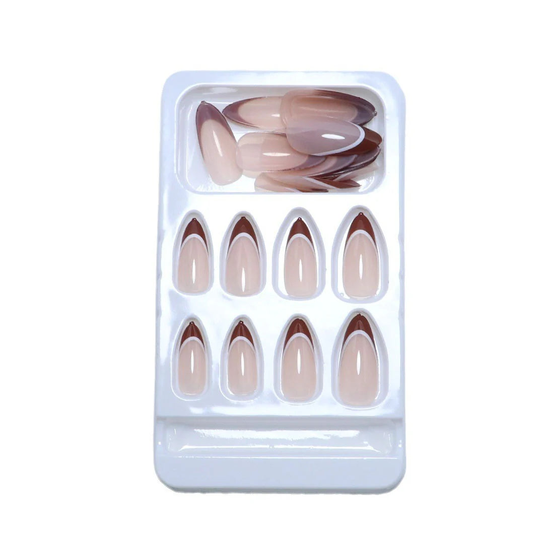 Press-On Nails Stiletto French Tip Self-Adhesive 24-Piece