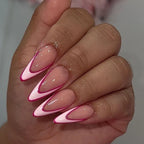 Press-On Nails Stiletto French Tip Self-Adhesive 24-Piece