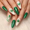 Press-On Nails Stiletto Glitter & Clover Easy Application