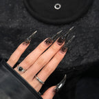 Press-On Nails Stiletto Glitter Glue-Free