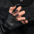 Press-On Nails Stiletto Glitter Glue-Free