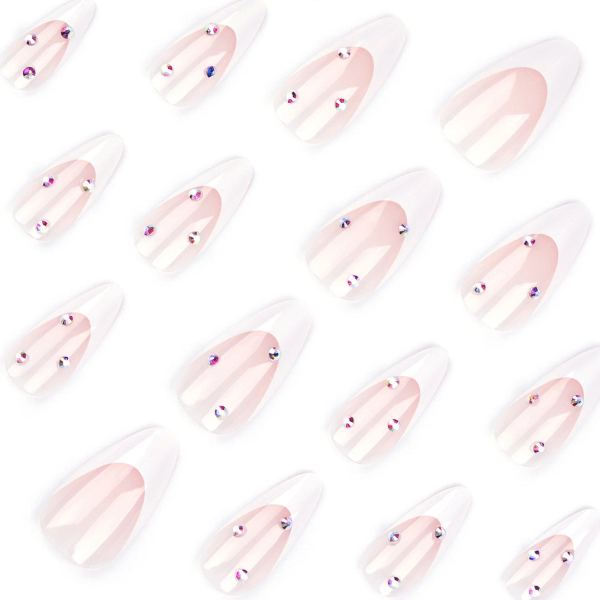 Press-On Nails Stiletto Glitter Gradient Self-Adhesive