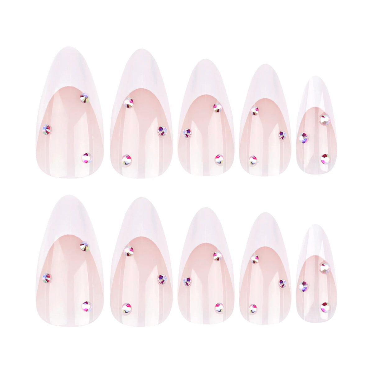 Press-On Nails Stiletto Glitter Gradient Self-Adhesive