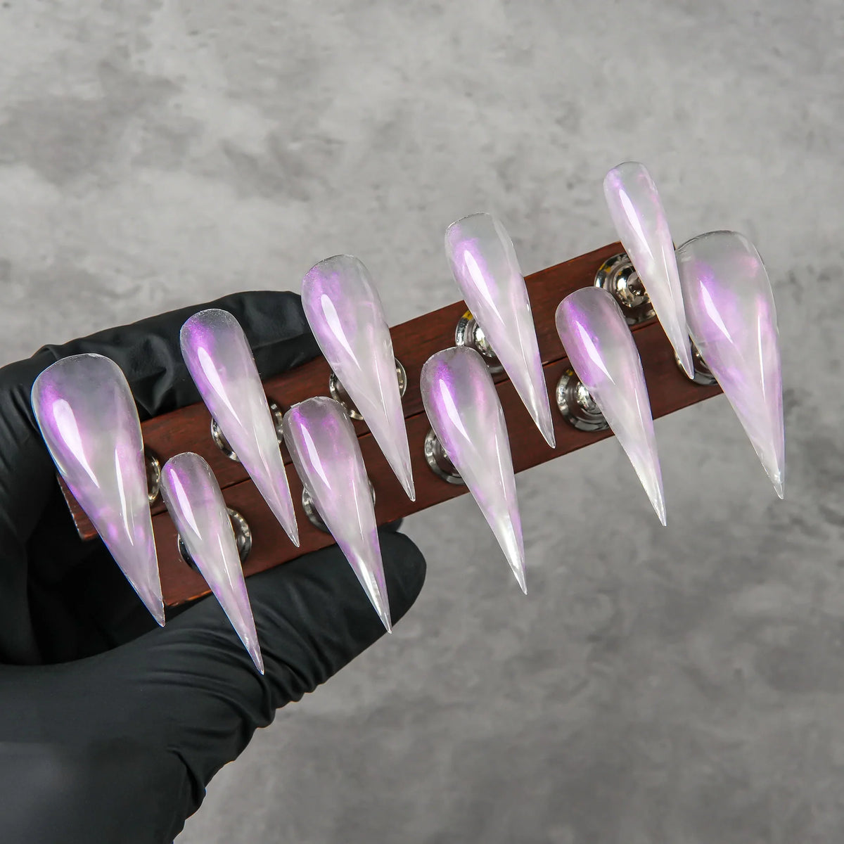 Press-On Nails Stiletto Glitter Lightweight & Durable