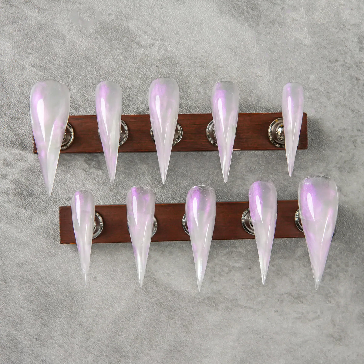 Press-On Nails Stiletto Glitter Lightweight & Durable