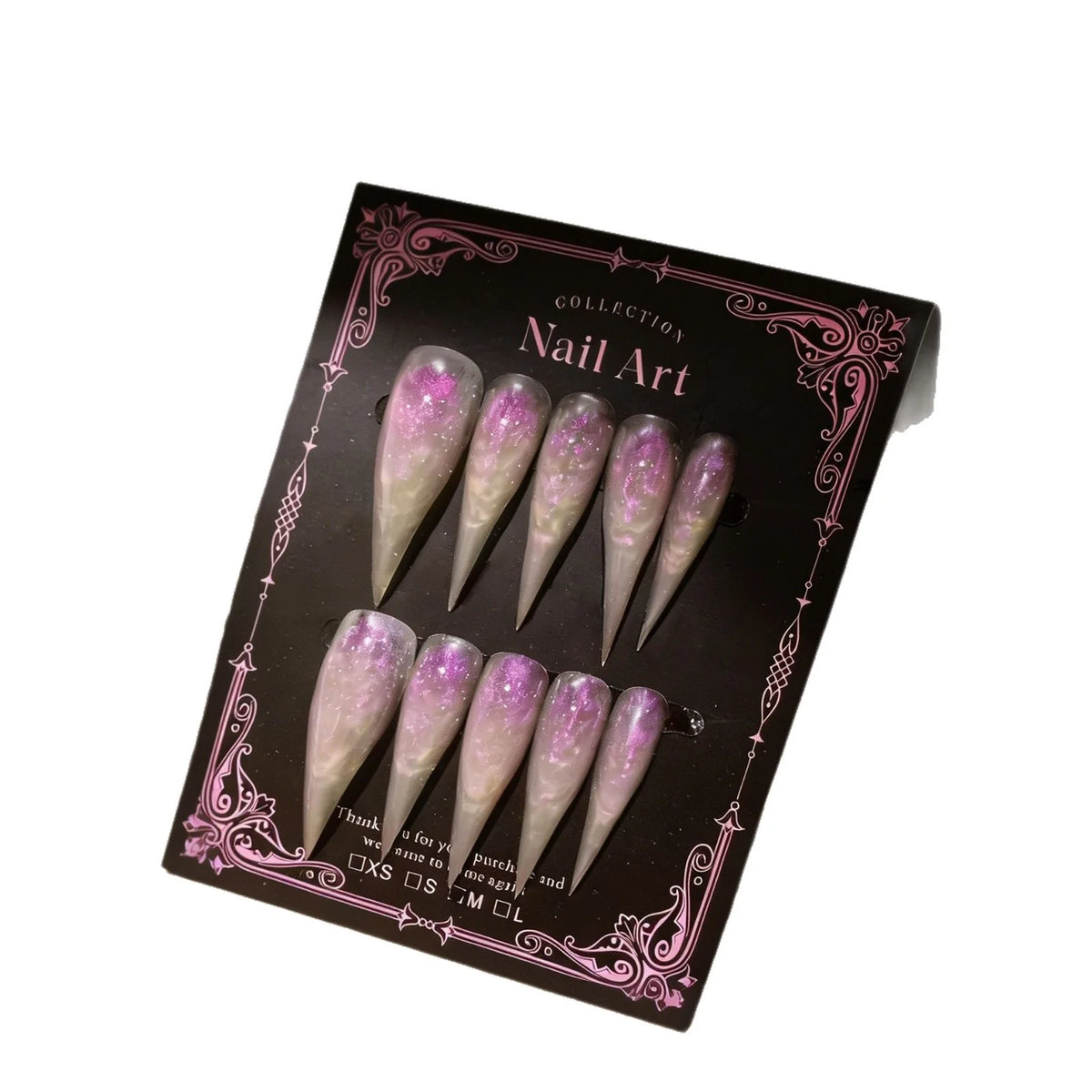 Press-On Nails Stiletto Glitter Lightweight & Durable