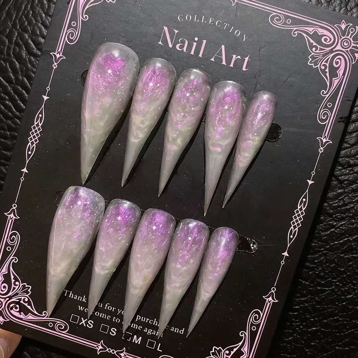 Press-On Nails Stiletto Glitter Lightweight & Durable