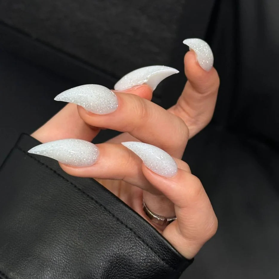 Press-On Nails Stiletto Glitter No-Glue & Reusable