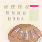 Press-On Nails Stiletto Glitter & Pearl Set of 24