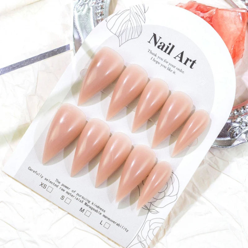 Press-On Nails Stiletto Glossy Easy Application