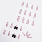 Press-On Nails Stiletto Glossy Floral & Sparkle