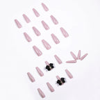 Press-On Nails Stiletto Glossy Floral & Sparkle