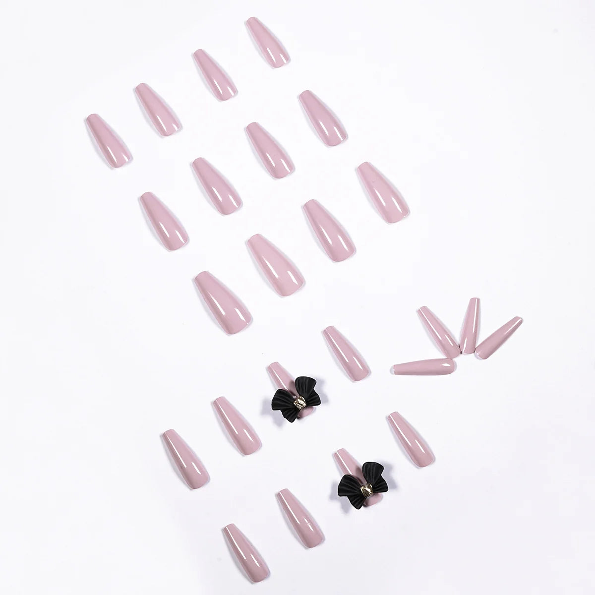 Press-On Nails Stiletto Glossy Floral & Sparkle