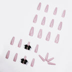 Press-On Nails Stiletto Glossy Floral & Sparkle