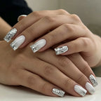 Press-On Nails Stiletto Glossy & Glitter Set of 24