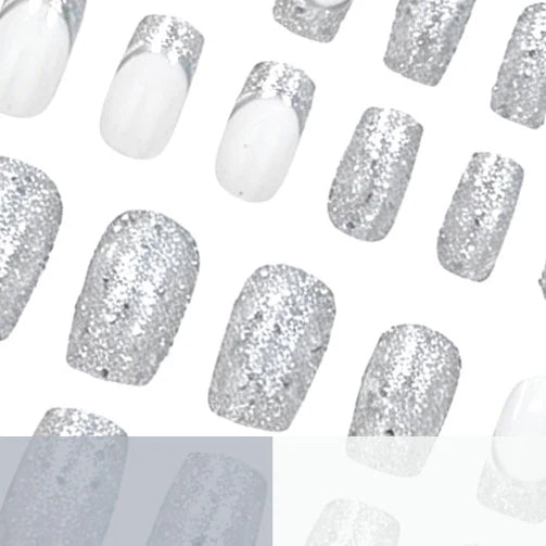 Press-On Nails Stiletto Glossy & Glitter Set of 24