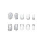 Press-On Nails Stiletto Glossy & Glitter Set of 24