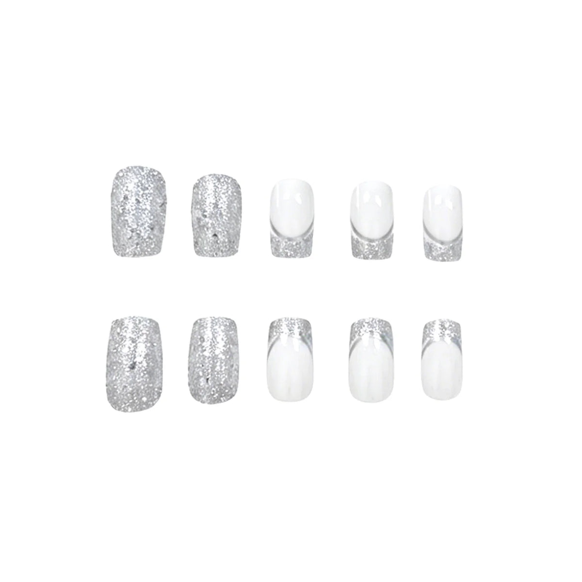 Press-On Nails Stiletto Glossy & Glitter Set of 24
