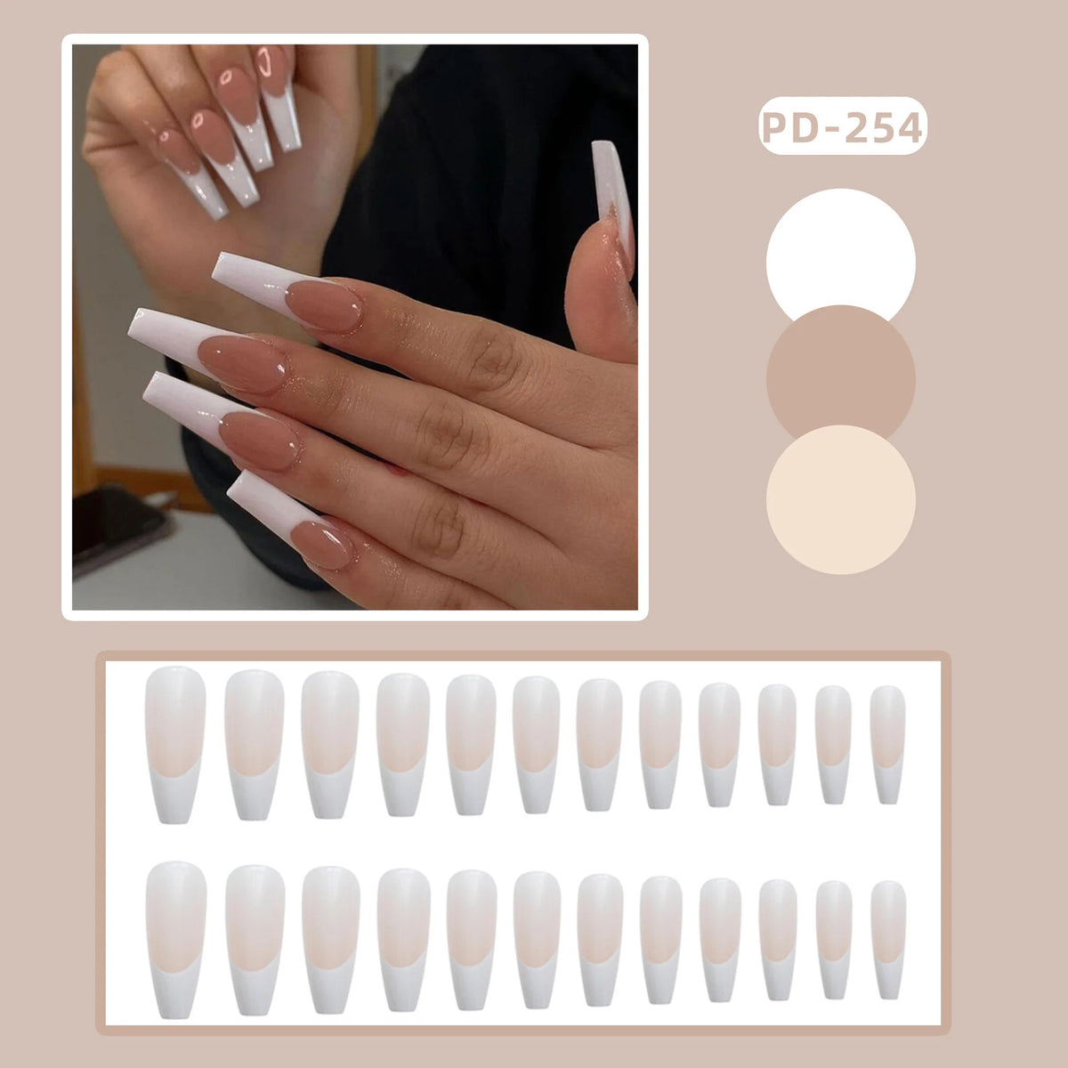 Press-On Nails Stiletto Glossy Glue-On