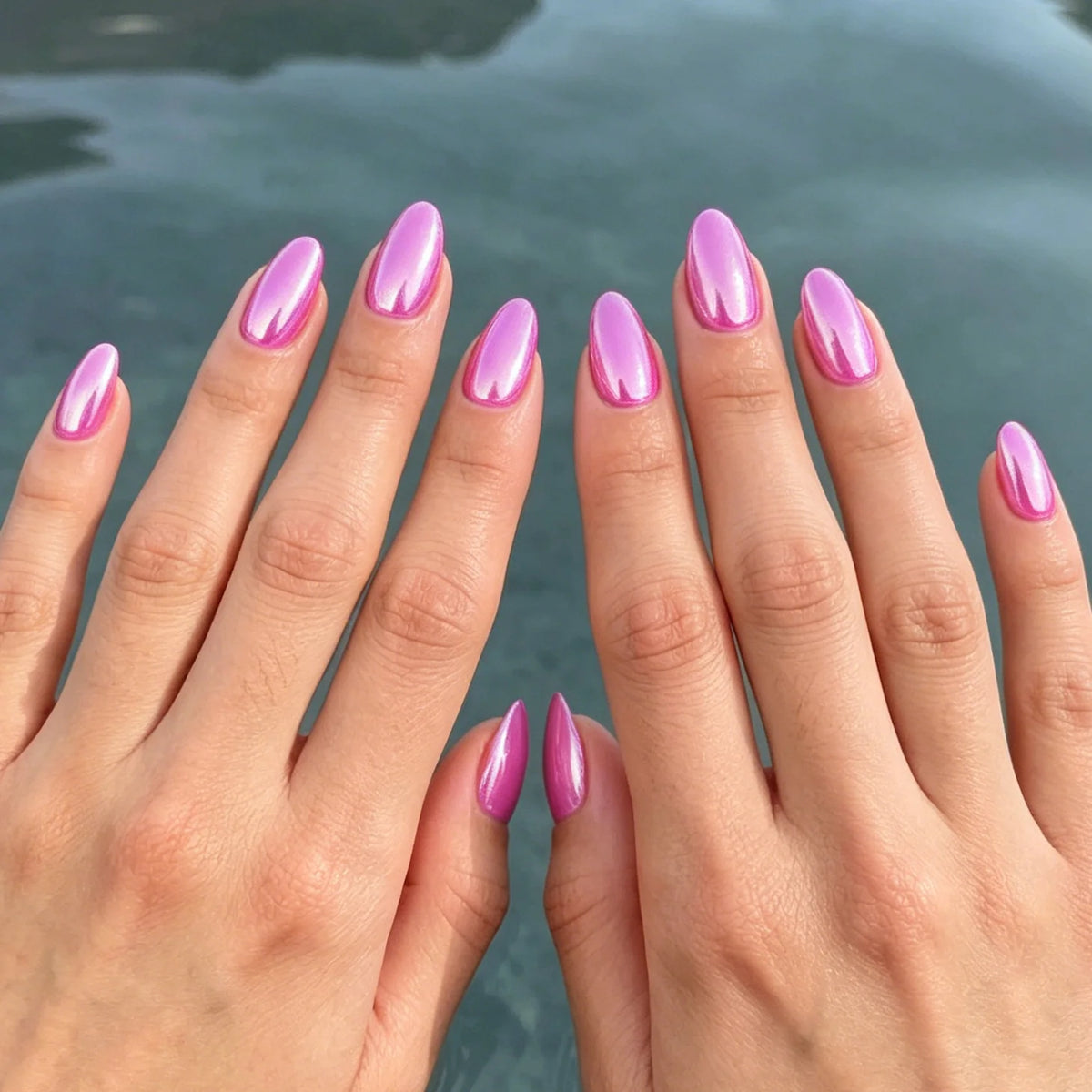 Press-On Nails Stiletto Glossy High-Shine Set of 24
