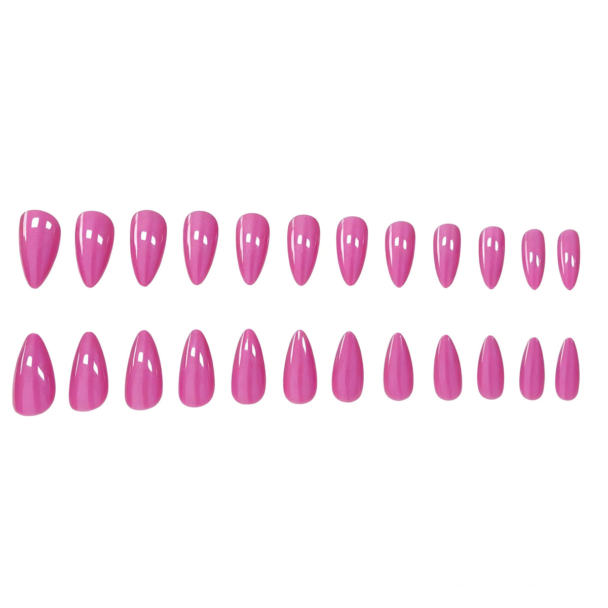 Press-On Nails Stiletto Glossy High-Shine Set of 24