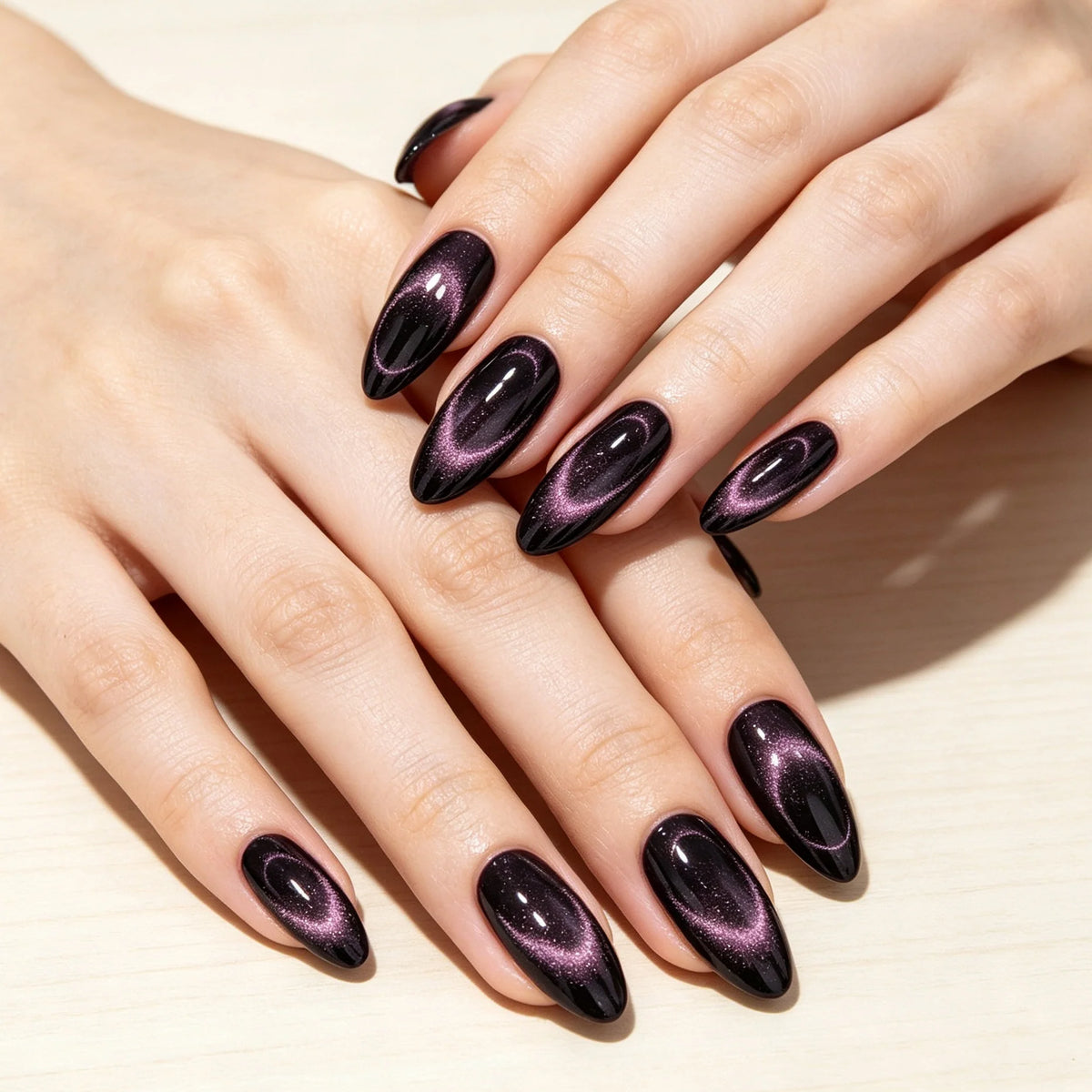 Press-On Nails Stiletto Glossy Light Purple 24-Piece
