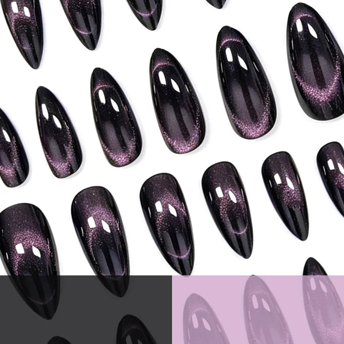 Press-On Nails Stiletto Glossy Light Purple 24-Piece