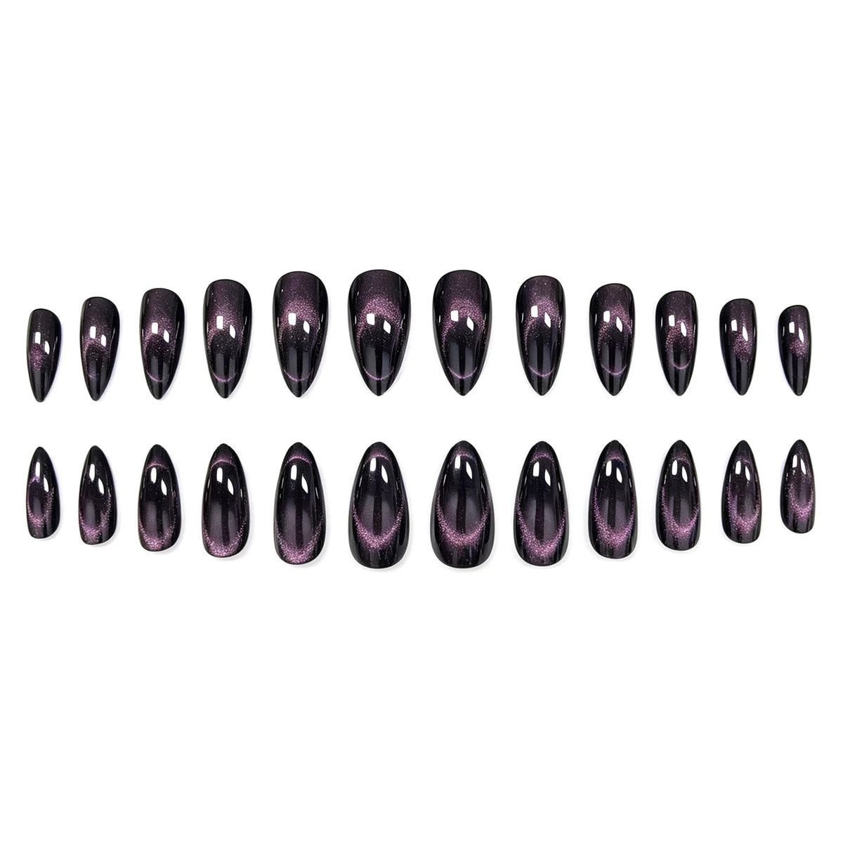 Press-On Nails Stiletto Glossy Light Purple 24-Piece