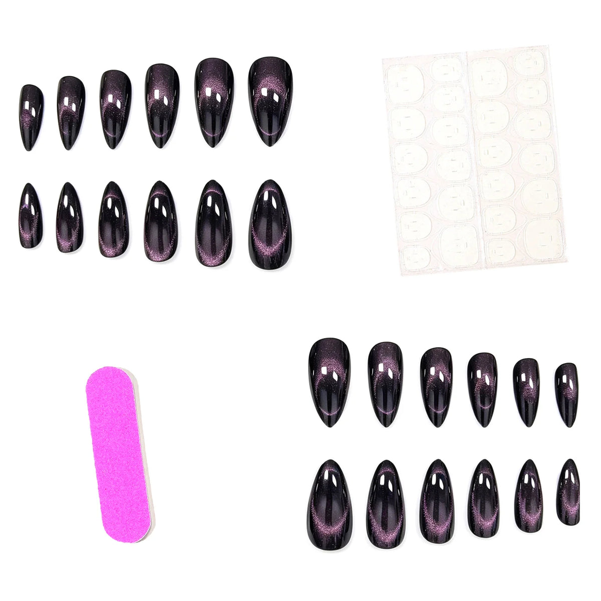 Press-On Nails Stiletto Glossy Light Purple 24-Piece