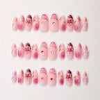 Press-On Nails Stiletto Hand-Painted Floral